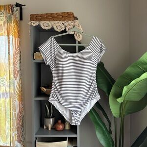 meet curve striped one piece swimsuit